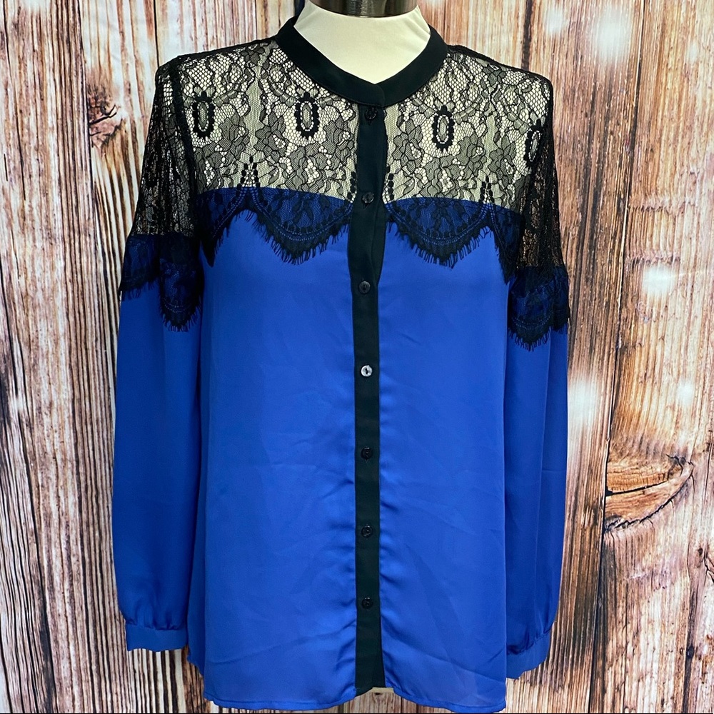 LC Lauren Conrad Lace Panel Blouse